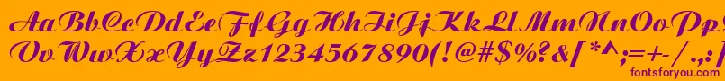 Bitscript Font – Purple Fonts on Orange Background