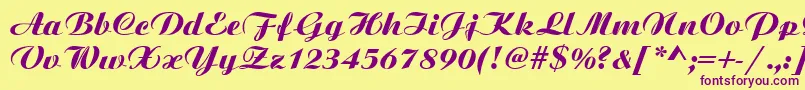 Bitscript Font – Purple Fonts on Yellow Background