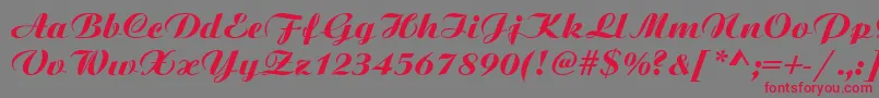 Bitscript-fontti – punaiset fontit harmaalla taustalla