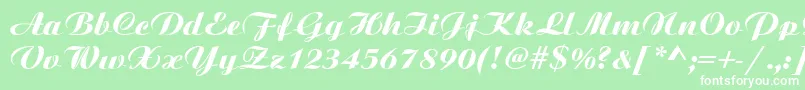 フォントBitscript – 緑の背景に白い文字