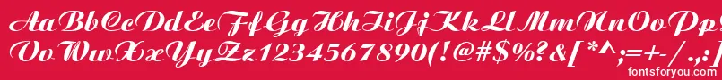 フォントBitscript – 赤い背景に白い文字