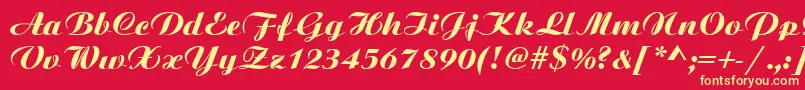 Bitscript Font – Yellow Fonts on Red Background
