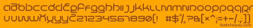 Weitere Informationen zur LifeInSpace-Schriftart LifeInSpace-Schriftart – Braune Schriften auf orangefarbenem Hintergrund