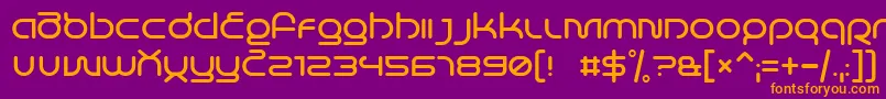 LifeInSpace-fontti – oranssit fontit violetilla taustalla