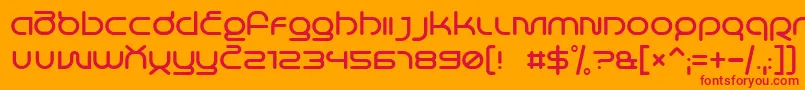 LifeInSpace-Schriftart – Rote Schriften auf orangefarbenem Hintergrund