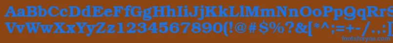 Bkm75C-Schriftart – Blaue Schriften auf braunem Hintergrund