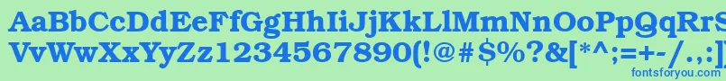 Bkm75C Font – Blue Fonts on Green Background