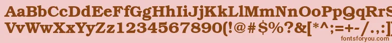 フォントBkm75C – ピンクの背景に茶色のフォント