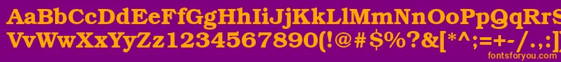 Bkm75C-Schriftart – Orangefarbene Schriften auf violettem Hintergrund
