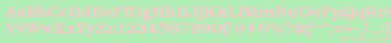 Bkm75C-Schriftart – Rosa Schriften auf grünem Hintergrund