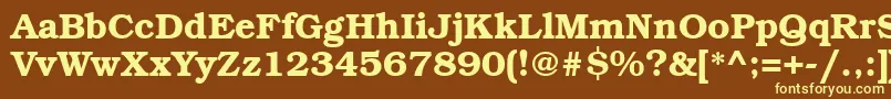 Bkm75C Font – Yellow Fonts on Brown Background