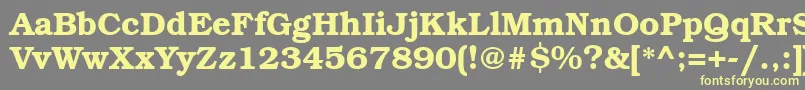 Bkm75C-fontti – keltaiset fontit harmaalla taustalla
