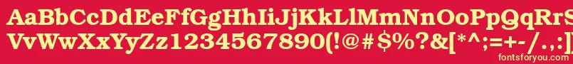 Czcionka Bkm75C – żółte czcionki na czerwonym tle