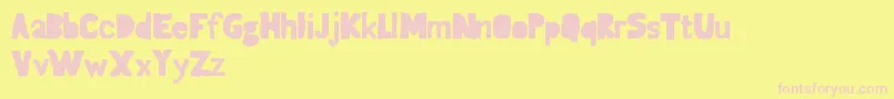 GagailleSecondeRegular-fontti – vaaleanpunaiset fontit keltaisella taustalla