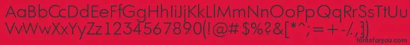 AFuturaortoltLight Font – Black Fonts on Red Background