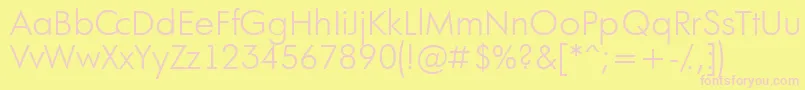 AFuturaortoltLight-Schriftart – Rosa Schriften auf gelbem Hintergrund