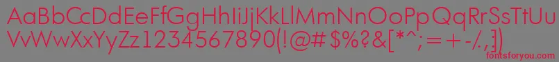 AFuturaortoltLight Font – Red Fonts on Gray Background