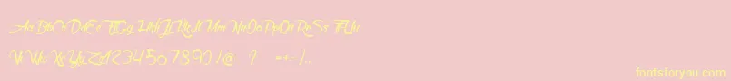 DeathInTheShadow Font – Yellow Fonts on Pink Background