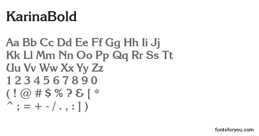 Шрифт KarinaBold – алфавит, цифры, специальные символы