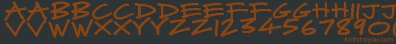 MadMidnightMarker-Schriftart – Braune Schriften auf schwarzem Hintergrund