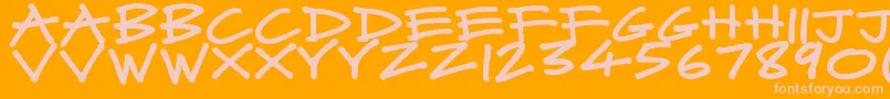 MadMidnightMarker-fontti – vaaleanpunaiset fontit oranssilla taustalla