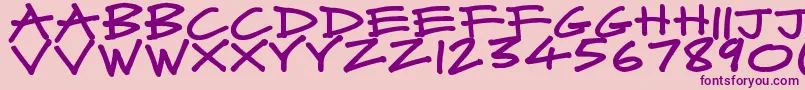 Fonte MadMidnightMarker – fontes roxas em um fundo rosa