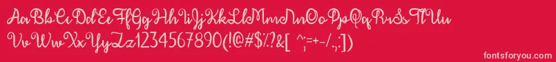 フォントDecemberCalligraphyTtf – 赤い背景にピンクのフォント