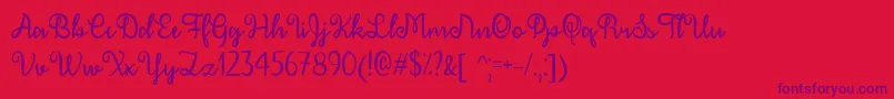 DecemberCalligraphyTtf Font – Purple Fonts on Red Background