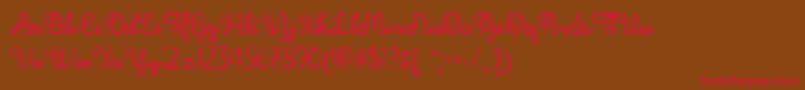 DecemberCalligraphyTtf Font – Red Fonts on Brown Background