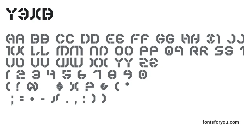 Fuente Y3kb - alfabeto, números, caracteres especiales