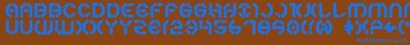 Y3kb Font – Blue Fonts on Brown Background