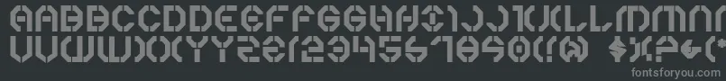 Y3kb-fontti – harmaat kirjasimet mustalla taustalla