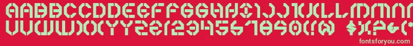 フォントY3kb – 赤い背景に緑の文字