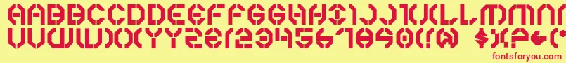 Y3kb-fontti – punaiset fontit keltaisella taustalla