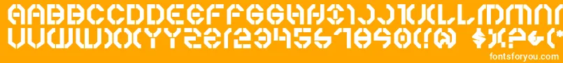Y3kb Font – White Fonts on Orange Background