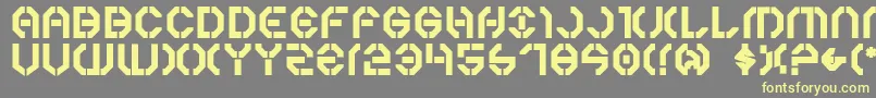 Y3kb-fontti – keltaiset fontit harmaalla taustalla