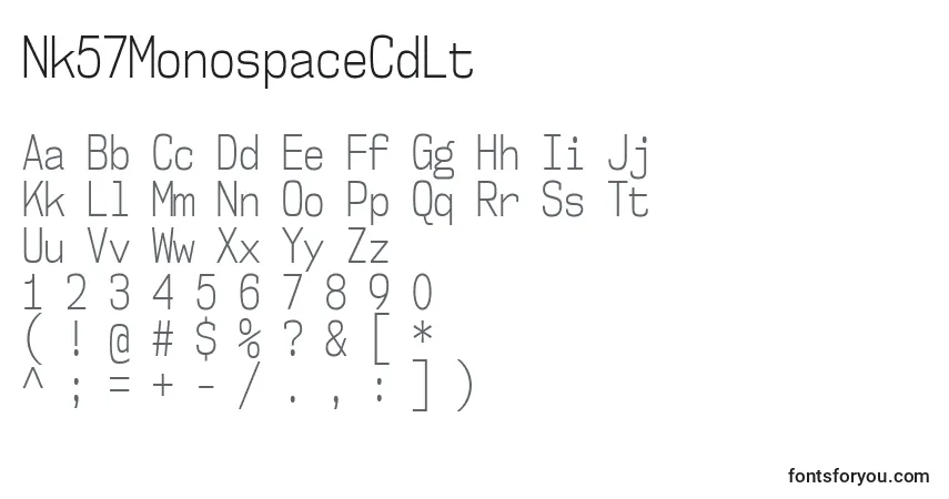 Nk57MonospaceCdLtフォント–アルファベット、数字、特殊文字