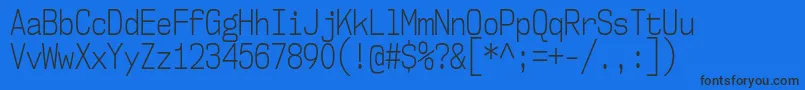 Nk57MonospaceCdLt Font – Black Fonts on Blue Background