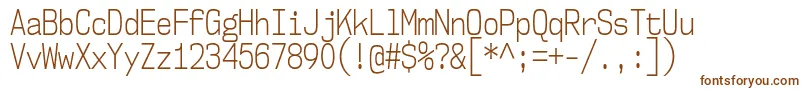 Nk57MonospaceCdLt Font – Brown Fonts on White Background