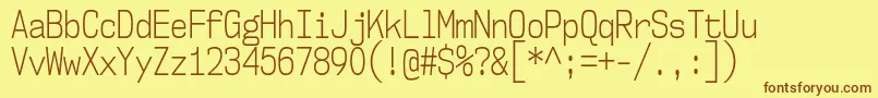 Nk57MonospaceCdLt Font – Brown Fonts on Yellow Background
