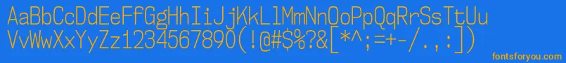 Nk57MonospaceCdLt Font – Orange Fonts on Blue Background