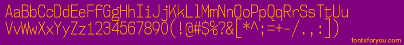 Nk57MonospaceCdLt Font – Orange Fonts on Purple Background