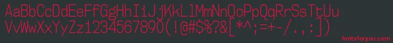 Nk57MonospaceCdLt Font – Red Fonts on Black Background