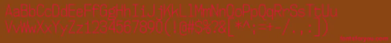 Nk57MonospaceCdLt Font – Red Fonts on Brown Background