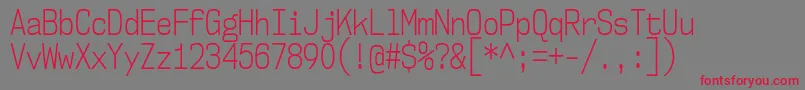 Nk57MonospaceCdLt Font – Red Fonts on Gray Background