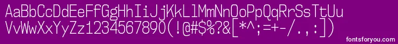 Nk57MonospaceCdLt Font – White Fonts on Purple Background