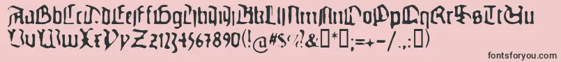 Guteg-Schriftart – Schwarze Schriften auf rosa Hintergrund