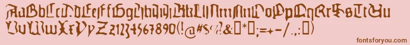 Fonte Guteg – fontes marrons em um fundo rosa