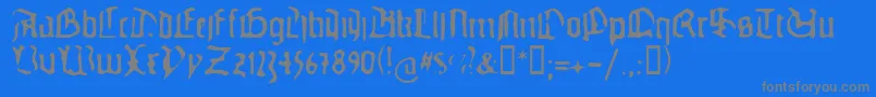 フォントGuteg – 青い背景に灰色の文字