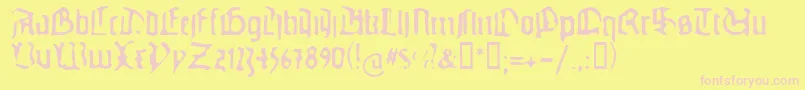 Guteg Font – Pink Fonts on Yellow Background